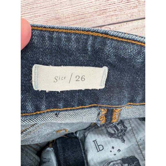 Pilcro Anthropologie Straight Leg Selvedge Mid Seam Jeans Women's 26 Blue - Picture 10 of 14